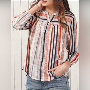 Babydoll Striped Blouse